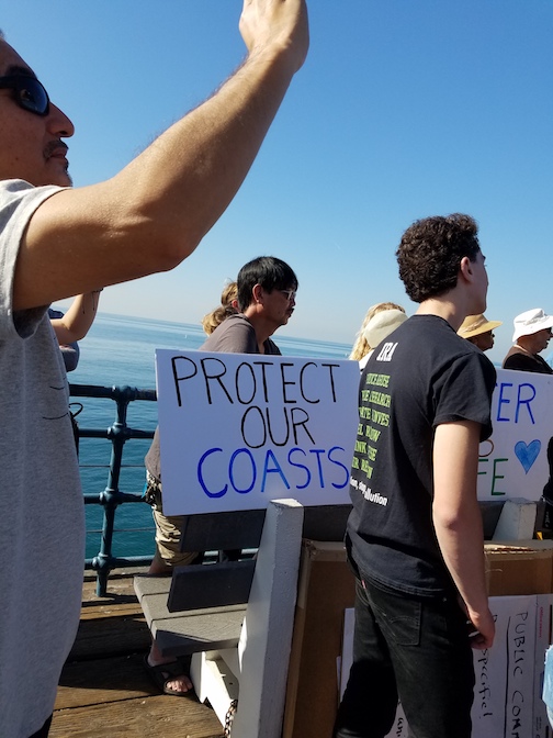 Pier Protest Against Offshore Drilling Includes Tongva Prayers And Bi ...