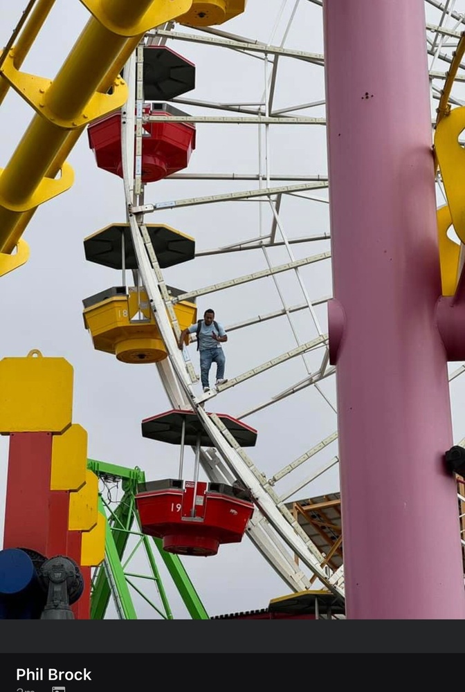 Pacific Park on the Santa Monica Pier Closed by Man Climbing Ferris